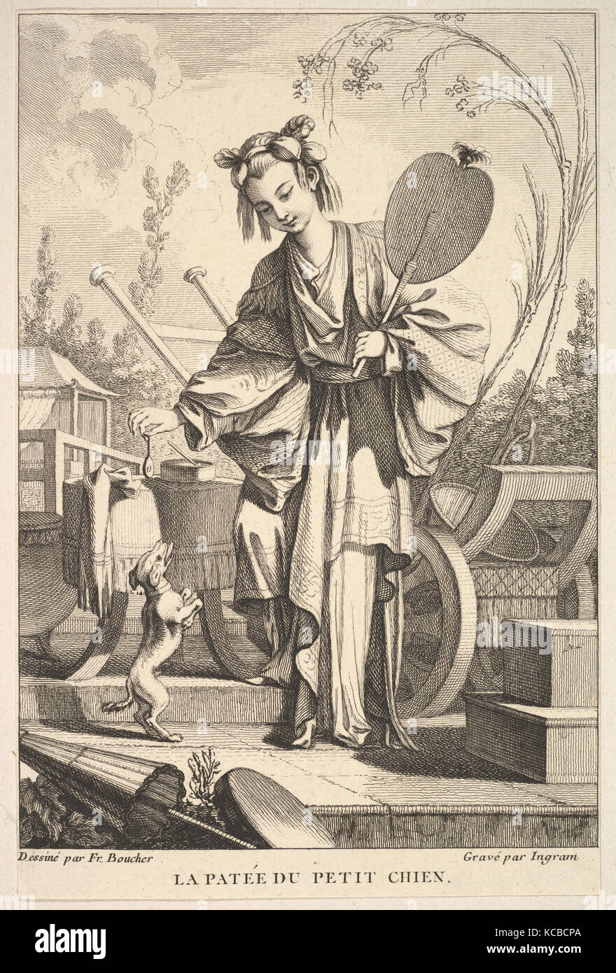 Il piccolo cane in piedi sulle zampe posteriori, John Ingram, 1741-63 Foto Stock