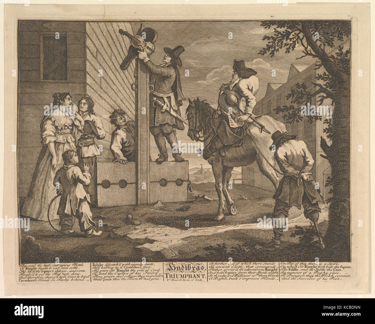 Hudibras trionfante (dodici grandi illustrazioni per Samuel Butler's Hudibras, piastra 4), William Hogarth, 1725-68 Foto Stock