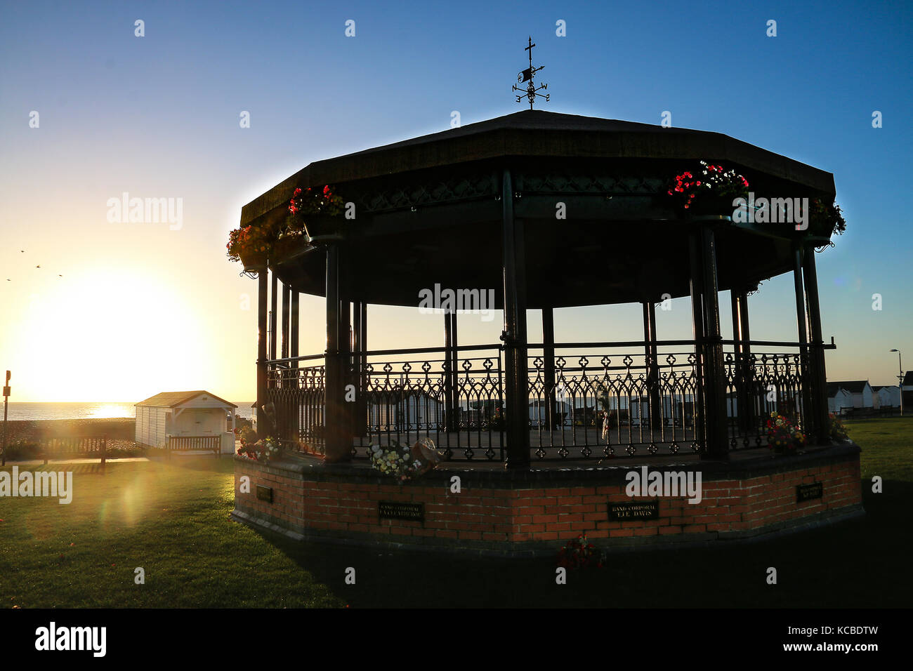 Walmer memorial bandstand sunrise Foto Stock