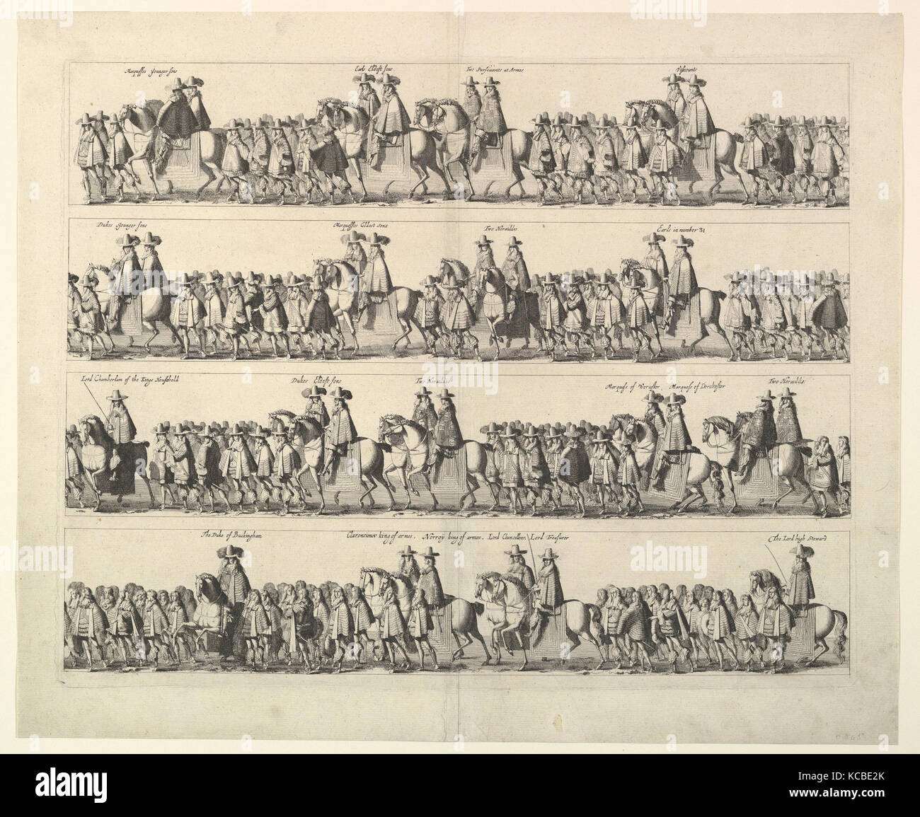 Processione solenne incoronazione di Carlo II a Londra Wenceslaus Hollar, 1662 Foto Stock