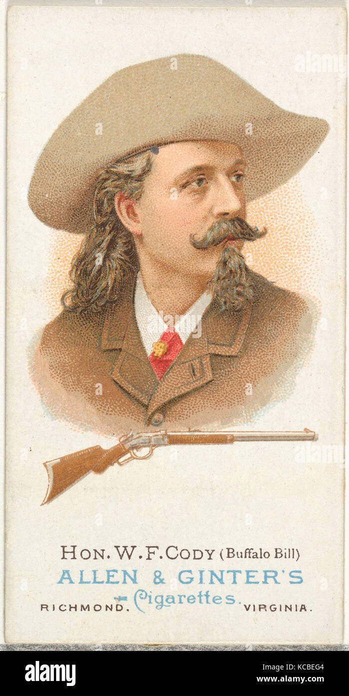 L'on. William Frederick Cody (Buffalo Bill), fucile sparatutto, dal mondo in Champions, Serie 1 (N28) per Allen & Ginter sigarette Foto Stock