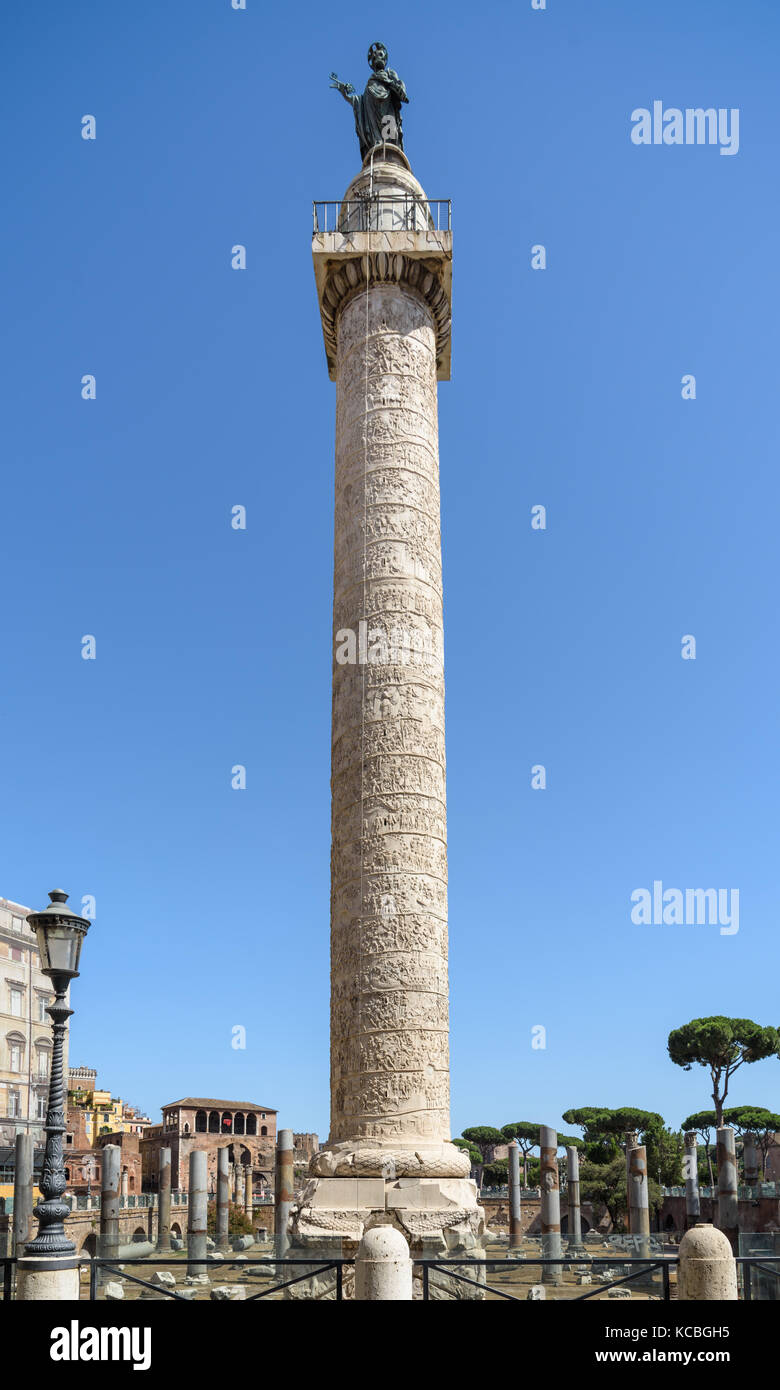 Colonna di Traiano, Roma, Italia Foto Stock