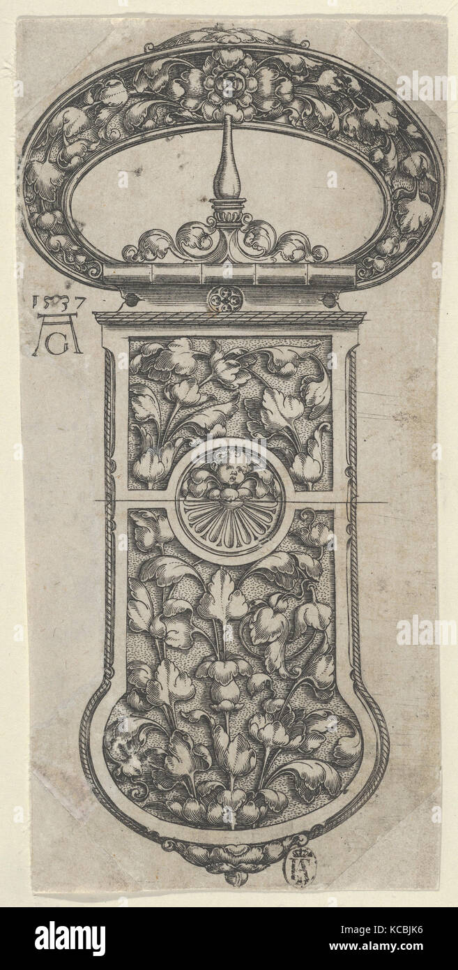 Design per una fibbia con viticci, Heinrich Aldegrever, 1537 Foto Stock