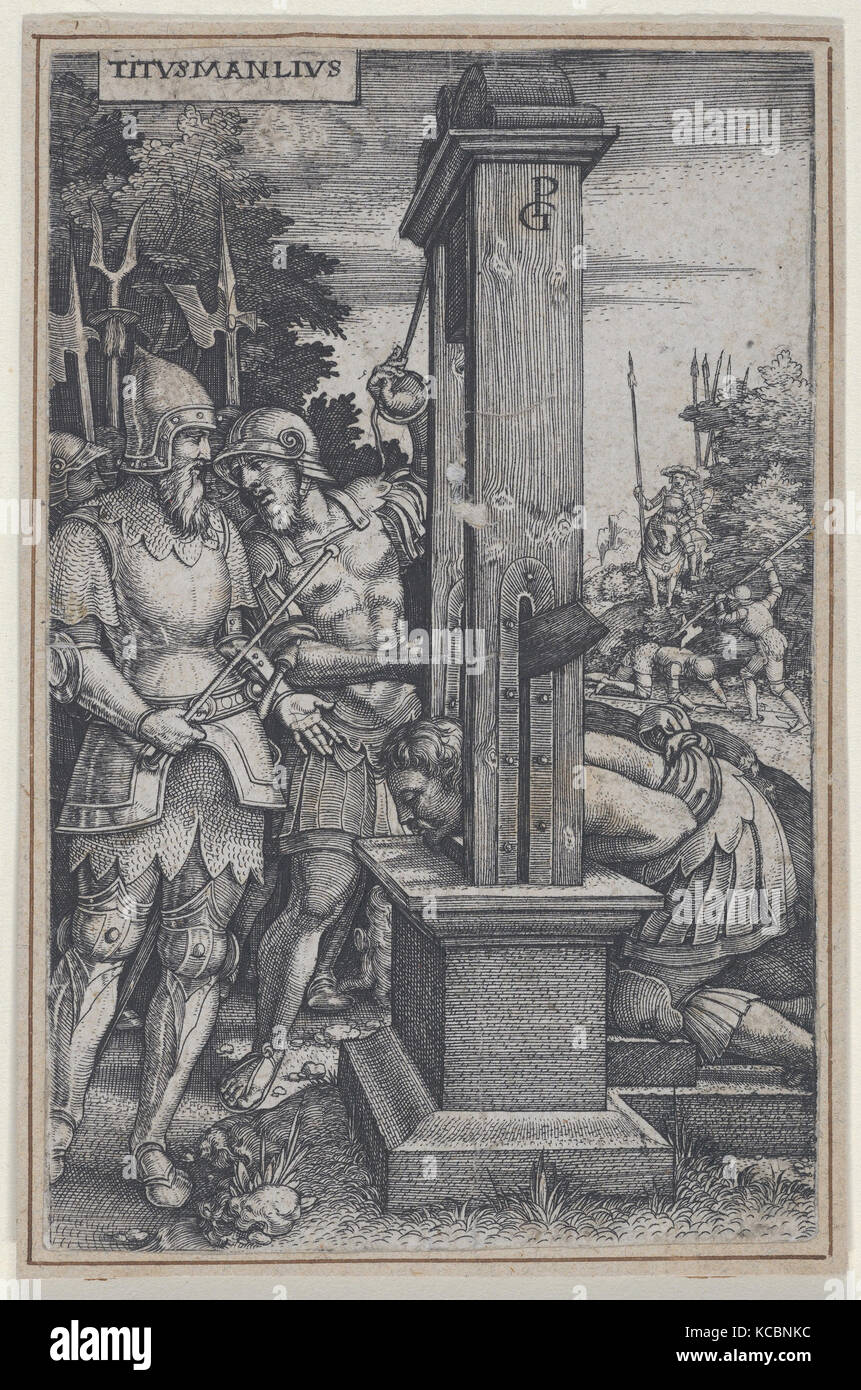 Tito Manlius, da eroi romani, Georg Pencz, 1535 Foto Stock