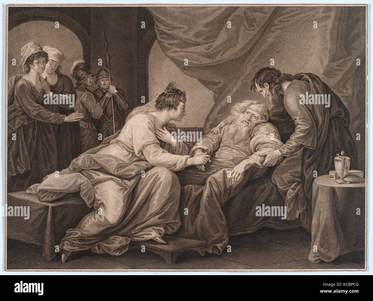 Disegni e Stampe, Stampa, Re Lear e Cordelia (Shakespeare, Re Lear, atto 4, scena 7), F. Bartolozzi Foto Stock