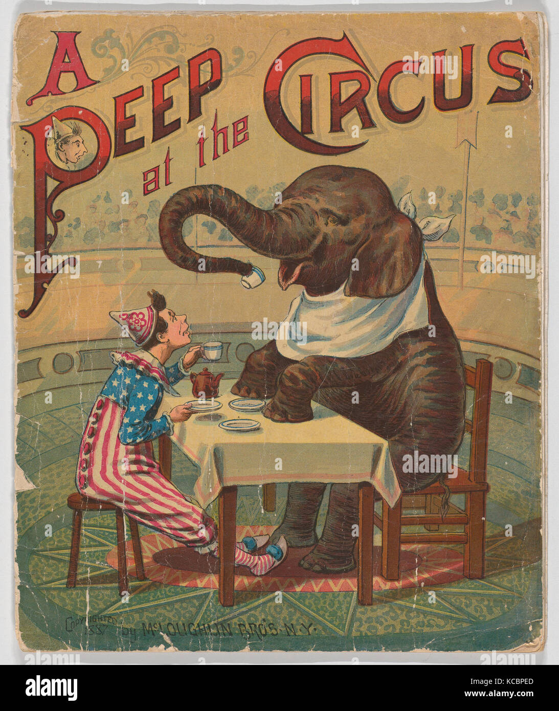 Un Peep al circo, 1887, illustrazioni: Litografia a colori, 12 x 10 x 1/4 in. (30,5 x 25,4 x 0,6 cm), libri Foto Stock