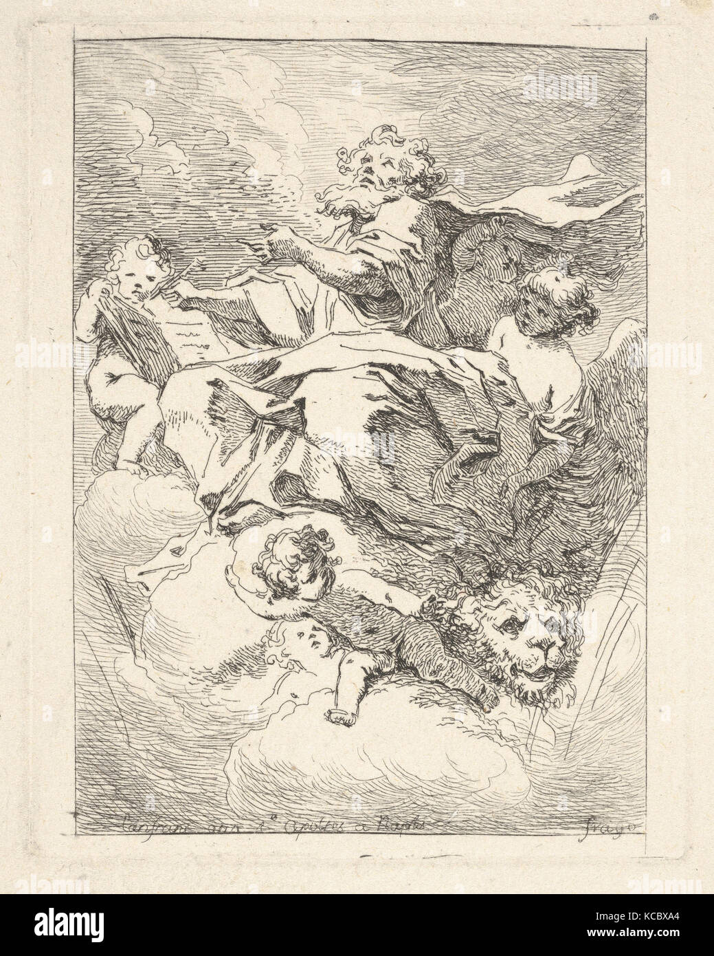 San Marco, ca. 1761-65, attacco, foglio: 7 3/4 x 4 5/8 in. (19,7 x 11,8 cm), stampe, Jean Honoré Fragonard (francese, Grasse 1732 Foto Stock