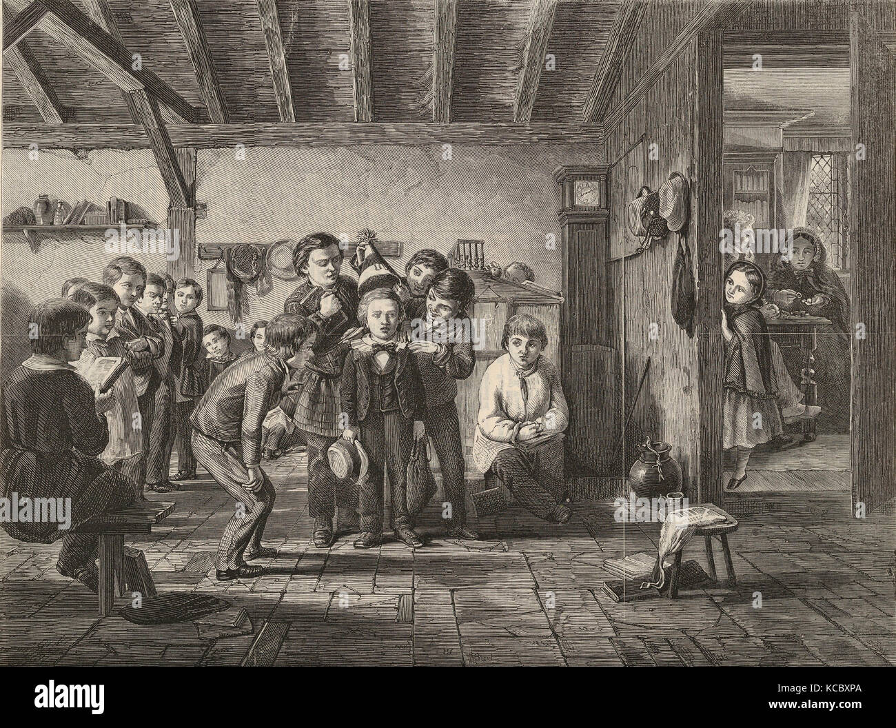 Disegni e Stampe, stampare il nuovo ragazzo, dal Illustrated London News, artista dopo, George Smith, britannico, Londra 1829 Foto Stock