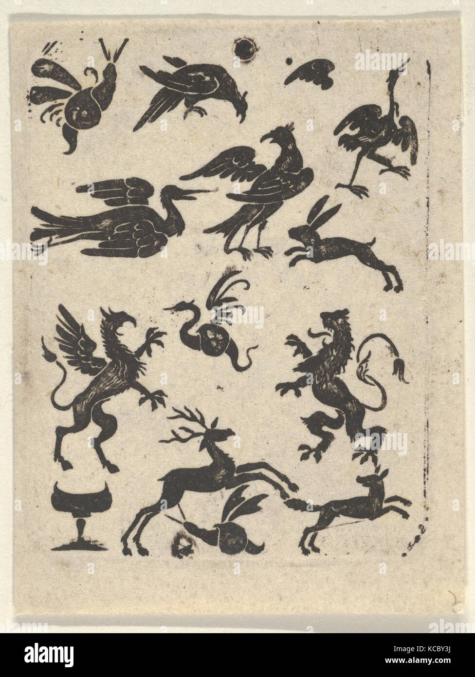Design Blackwork con quindici motivi, attribuito a Jonas Bentzen, ca. 1592-1616 Foto Stock