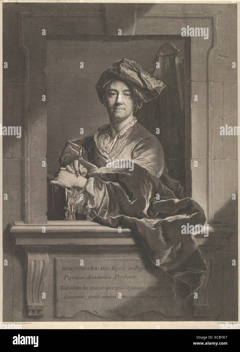 Ritratto di Hyacinthe Rigaud Il duomo, Pierre Imbert Drevet, 1721 Foto Stock