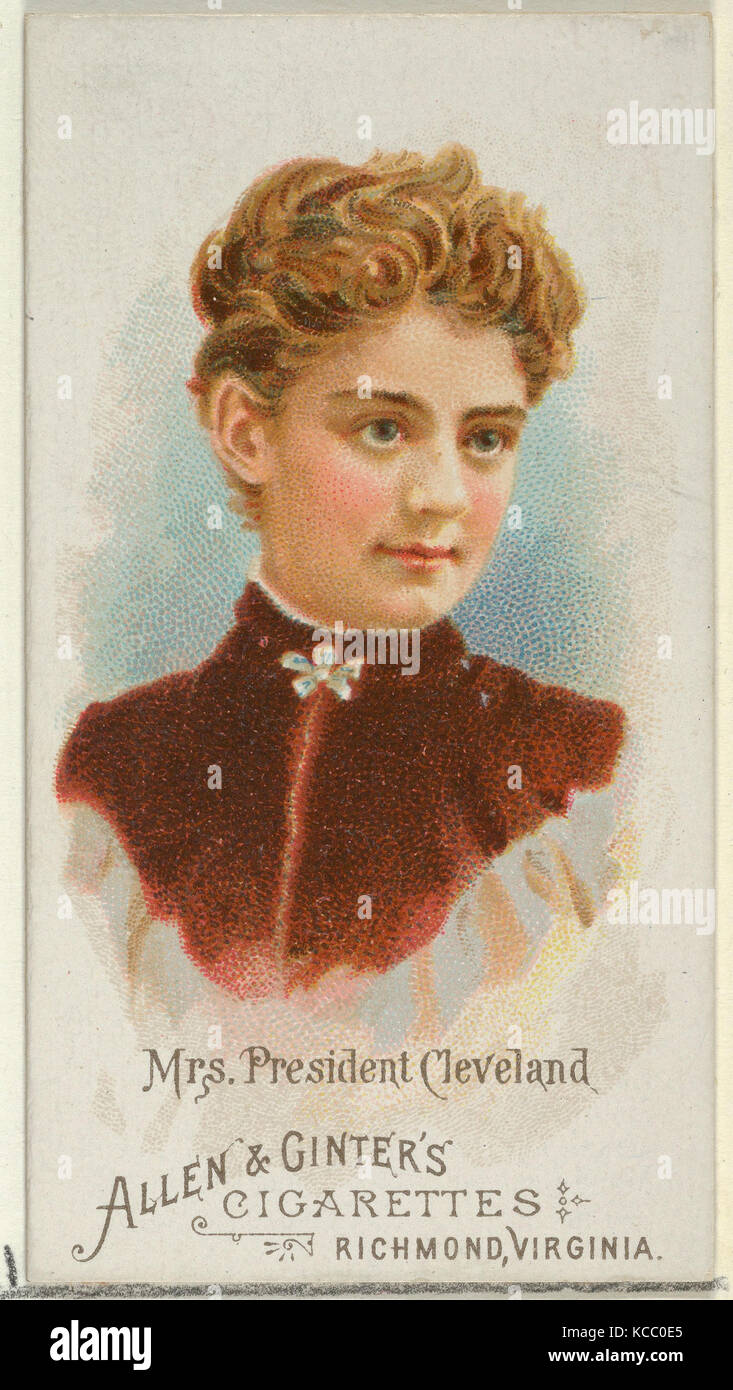 Signora Presidente Cleveland, dal mondo bellezze della serie 1 (N26) per Allen & Ginter sigarette, 1888 Foto Stock