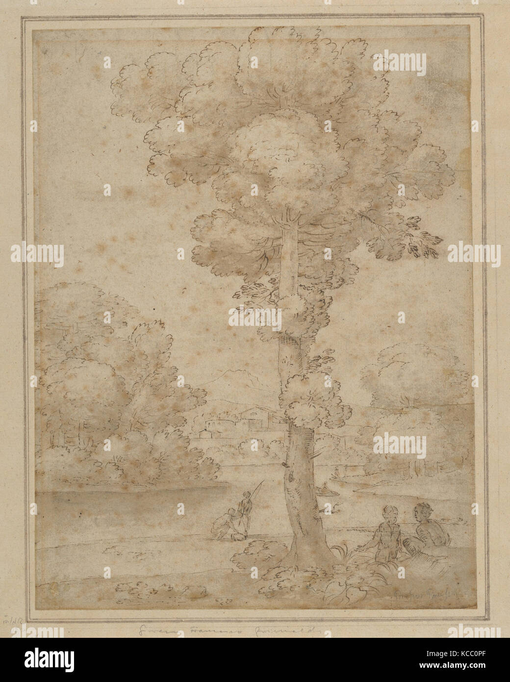 Scena pastorale, Giovanni Francesco Grimaldi, 1606-80 Foto Stock