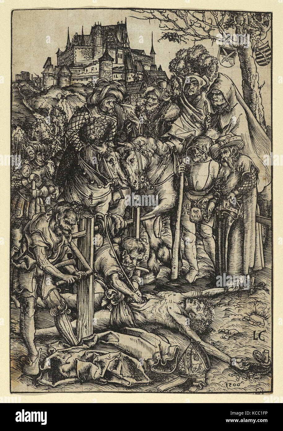 Disegni e stampe, stampa, il Martirio di Sant'Erasmo, artista Lucas Cranach il Vecchio, Tedesco, Kronach 1472-1553 Weimar Foto Stock
