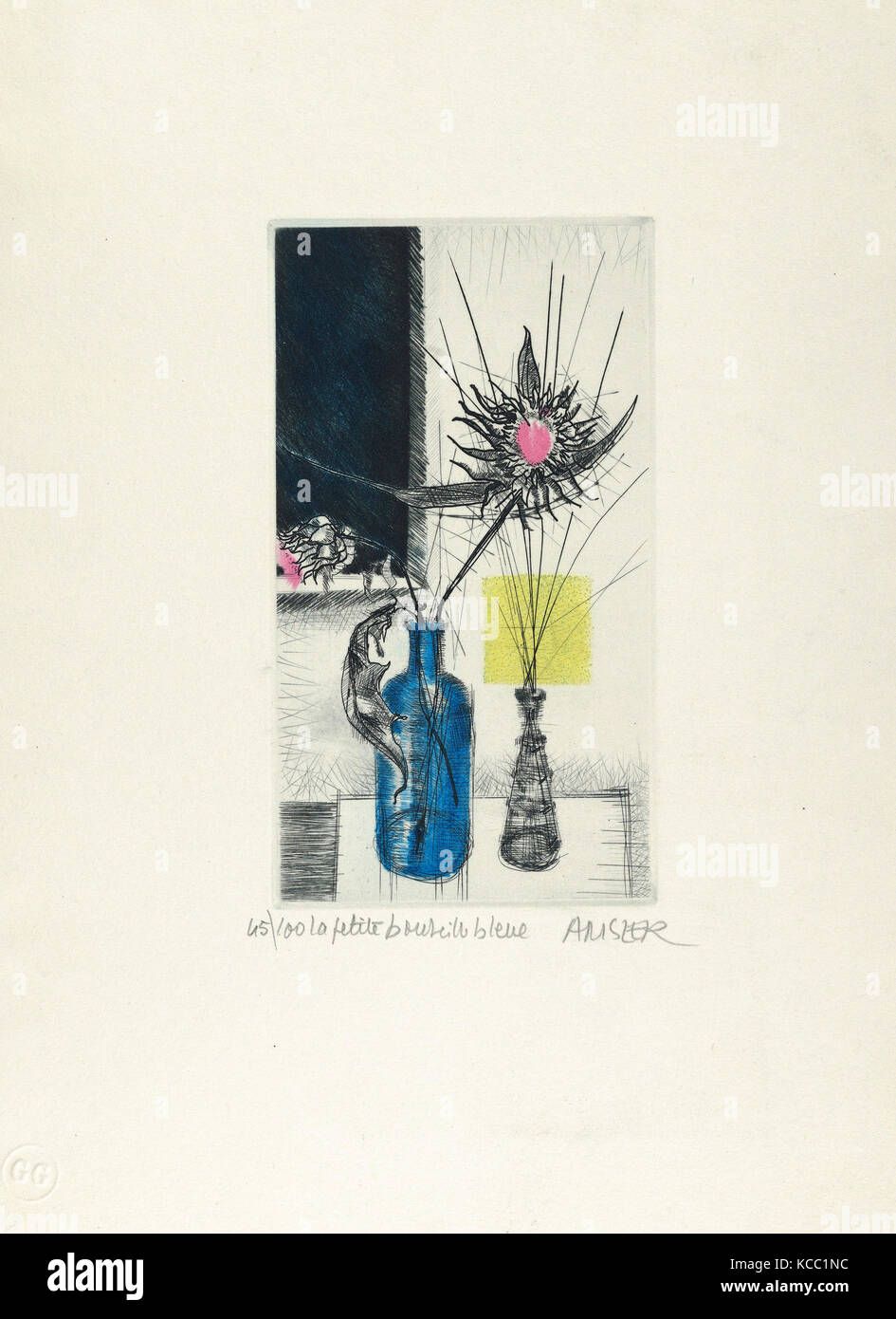 Disegni e stampe, stampa la petite bouteille bleue, 1900, 1985, attacco, Piastra: 7 × 3 7/8 in. (17,8 × 9,8 cm. Foto Stock