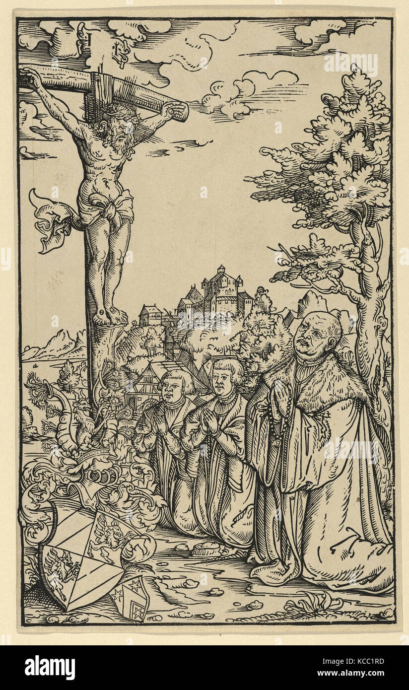 Disegni e Stampe, Stampa, Book-Plate di Christoph Scheurl, artista Lucas Cranach il giovane e workshop, Tedesco, Wittenberg Foto Stock