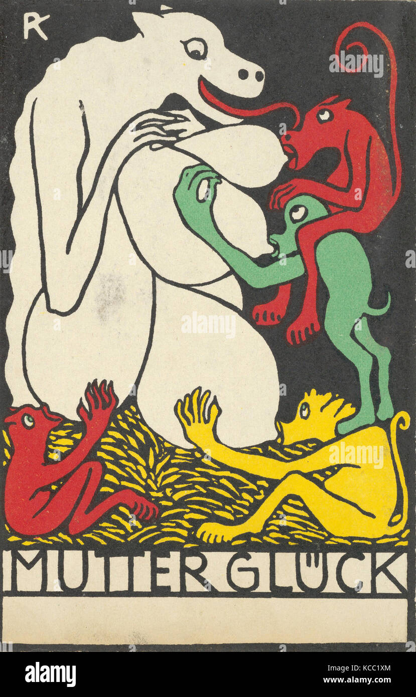 Disegni e stampe, stampa le gioie della maternità (Mutter Glück), artista, editore, Rudolf Kalvach, Wiener Werkstätte, Austriaco Foto Stock