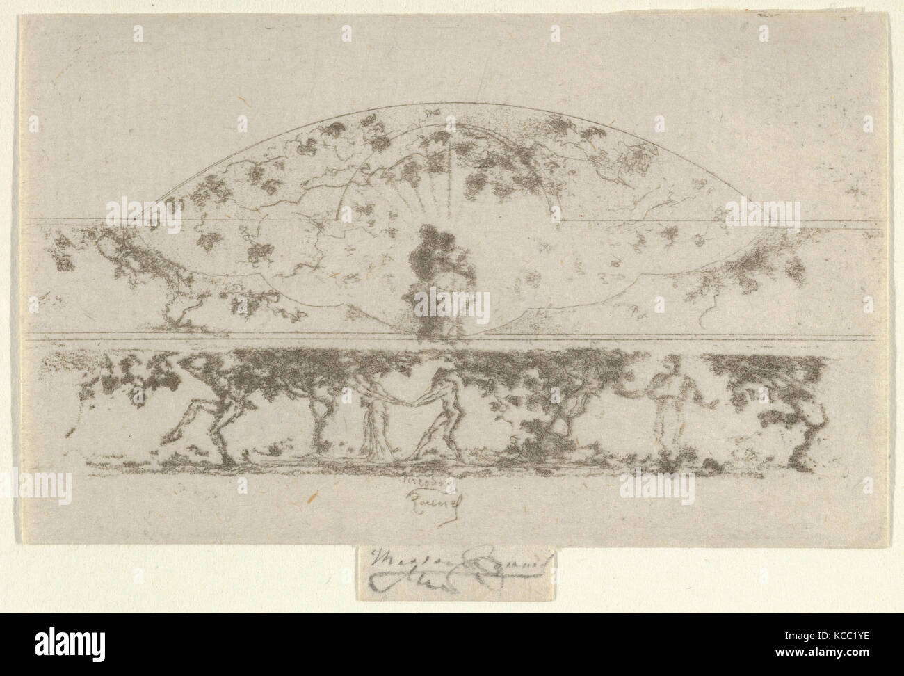 Giove e Alcmene e Ninfe e Satiri su un fregio medaglione, studio per una decorazione su un telaio, 1907-8 Foto Stock