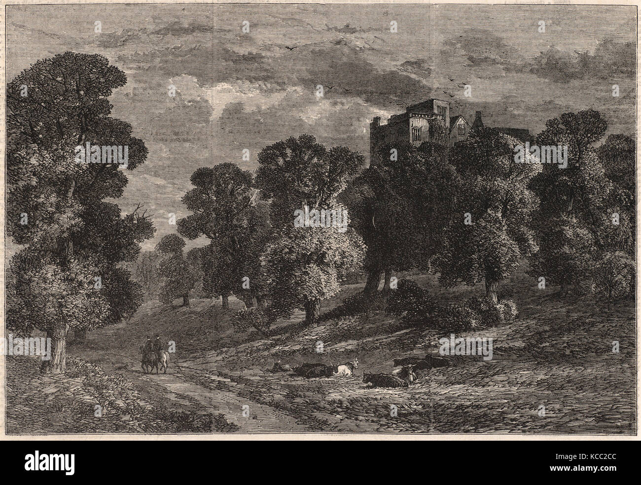 Disegni e stampe, stampa, la Old Hall, Hardwick, Derbyshire, dal Illustrated London News, artista dopo, William Bennett Foto Stock