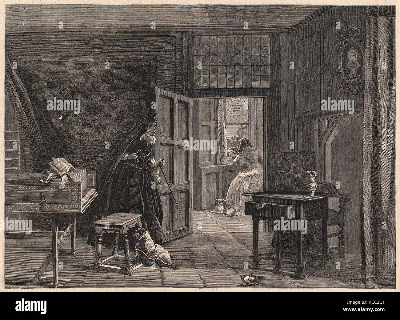 Disegni e stampe, stampa la Duenna il ritorno, dal Illustrated London News, incisore, dopo, John Horsley Callcott Foto Stock