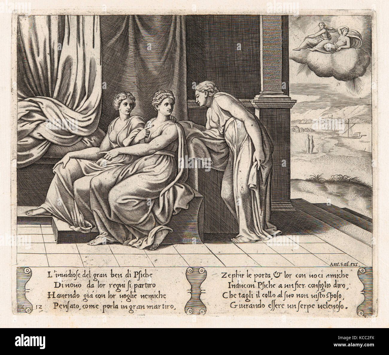 Disegni e Stampe, Stampa, piastra 12: Psiche'sisters persuadere Psiche che ella ha dormito con un serpente Foto Stock
