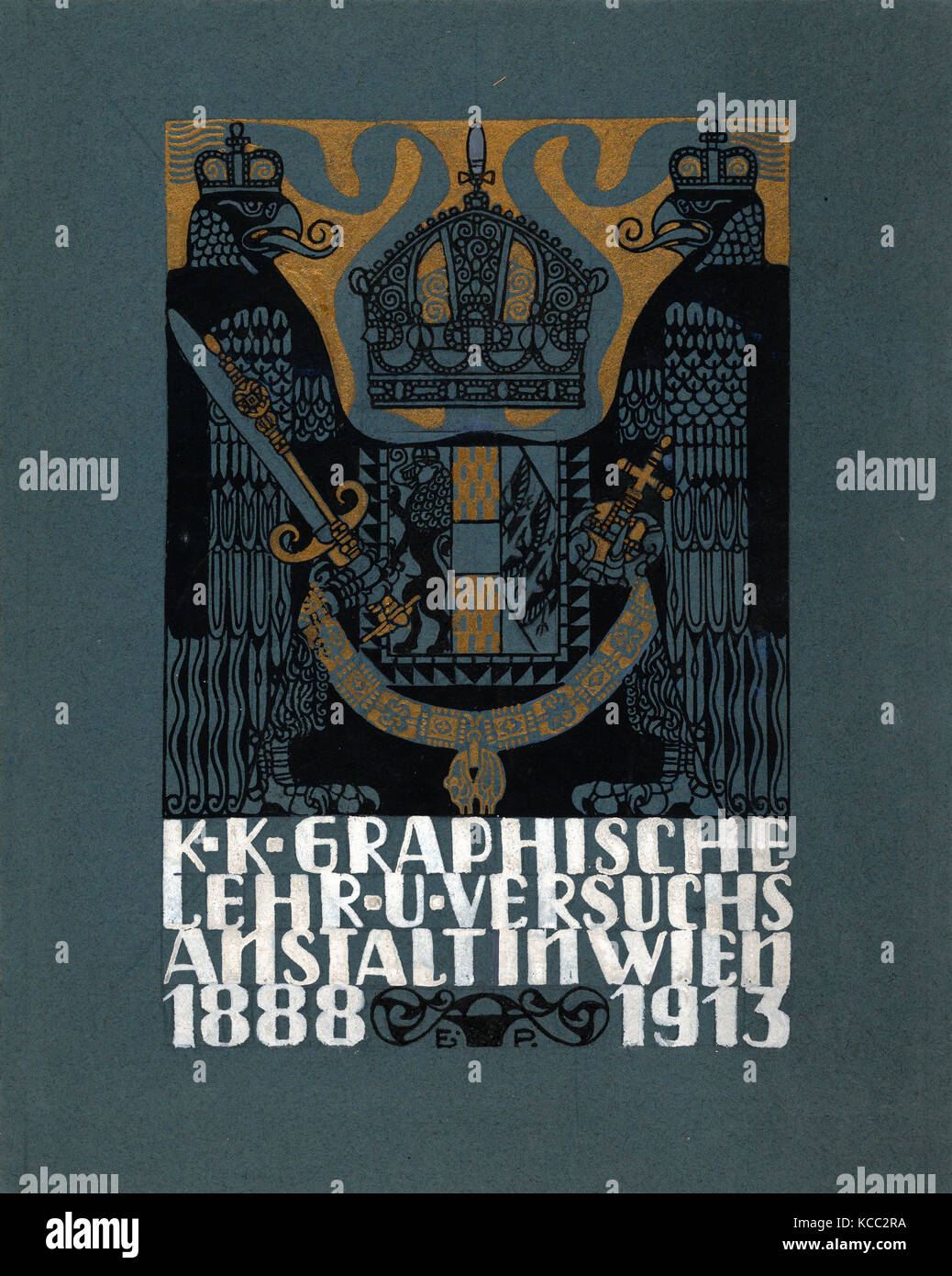 Disegni e Stampe, Disegno, Design per il coperchio del venticinquesimo anniversario della pubblicazione il Viennese Scuola di Graphic Design Foto Stock