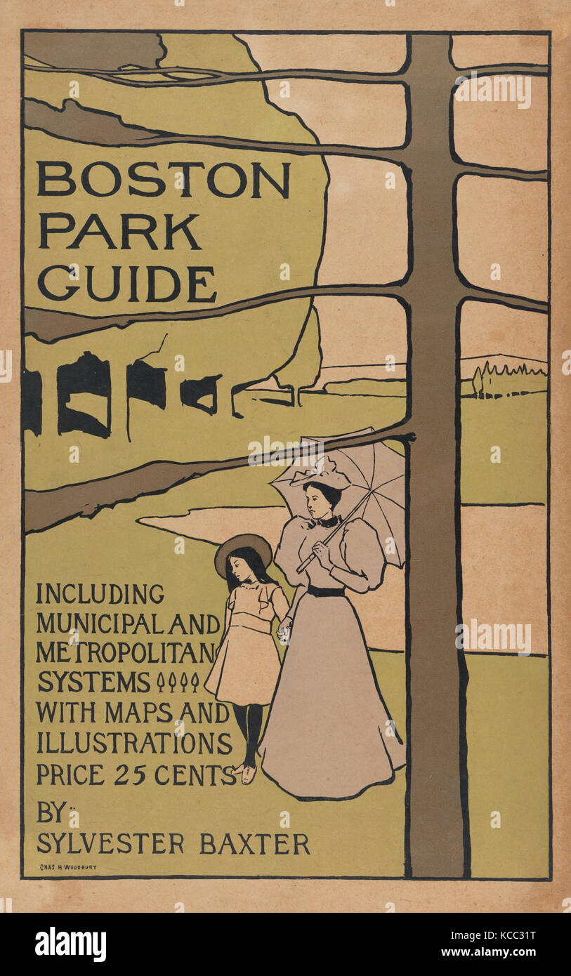 Boston guida del Parco Comunale compresi e sistemi metropolitani, con mappe e illustrazioni, Charles Herbert Woodbury, 1895 Foto Stock