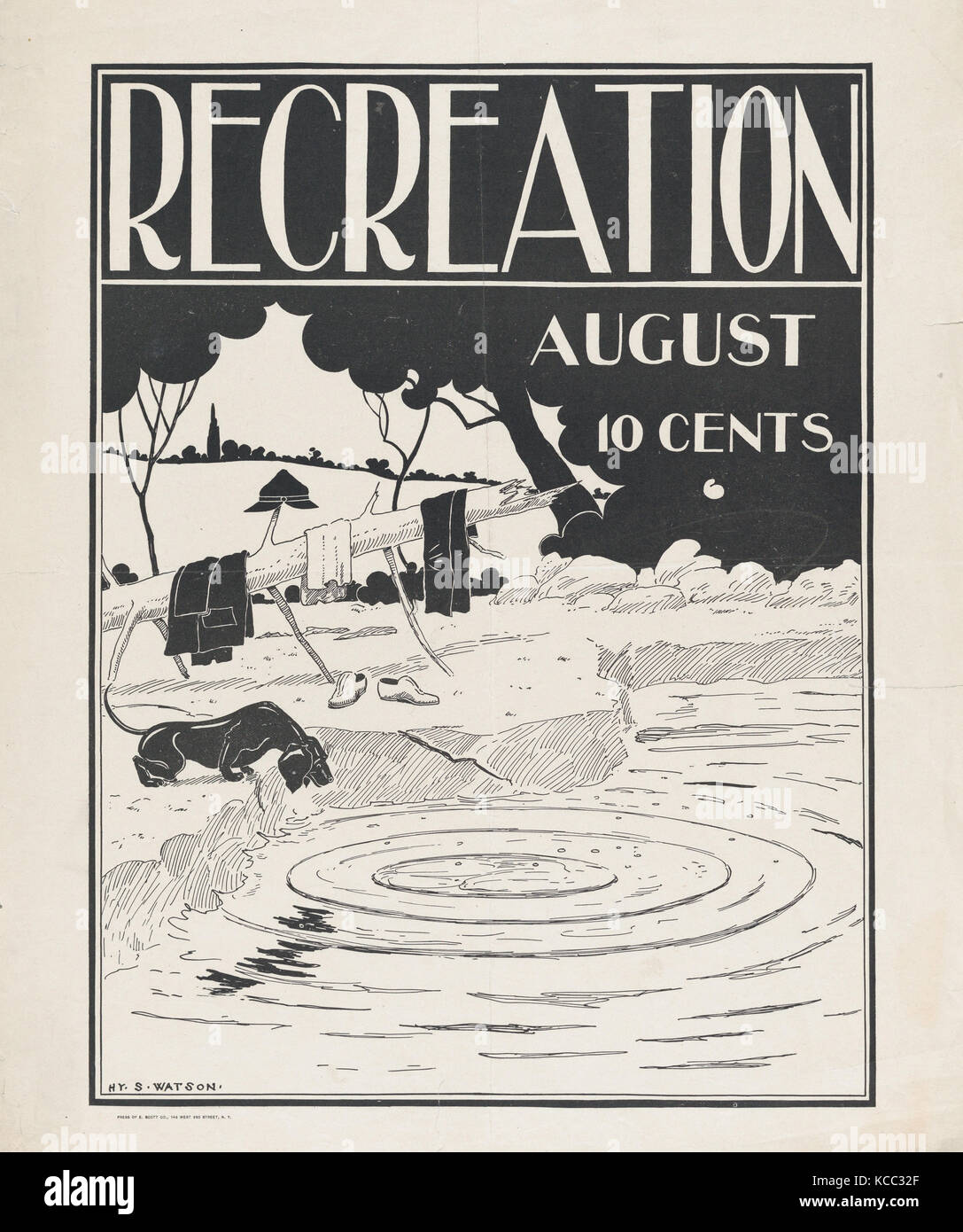 Ricreazione: Agosto, n.d., litografia, foglio: 16 9/16 × 13 3/4 in. (42 × 34,9 cm), stampe, Henry Sumner Watson (American Foto Stock