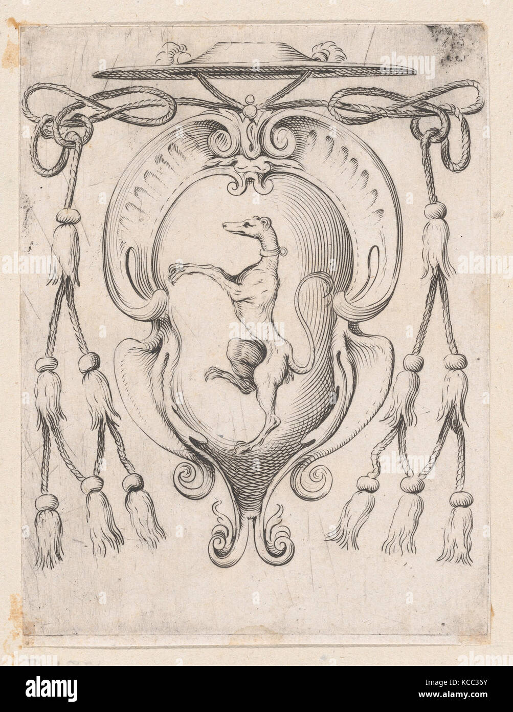 Stemma di un Cardinale della famiglia Sampieri, Agostino Carracci, 1590-95 Foto Stock