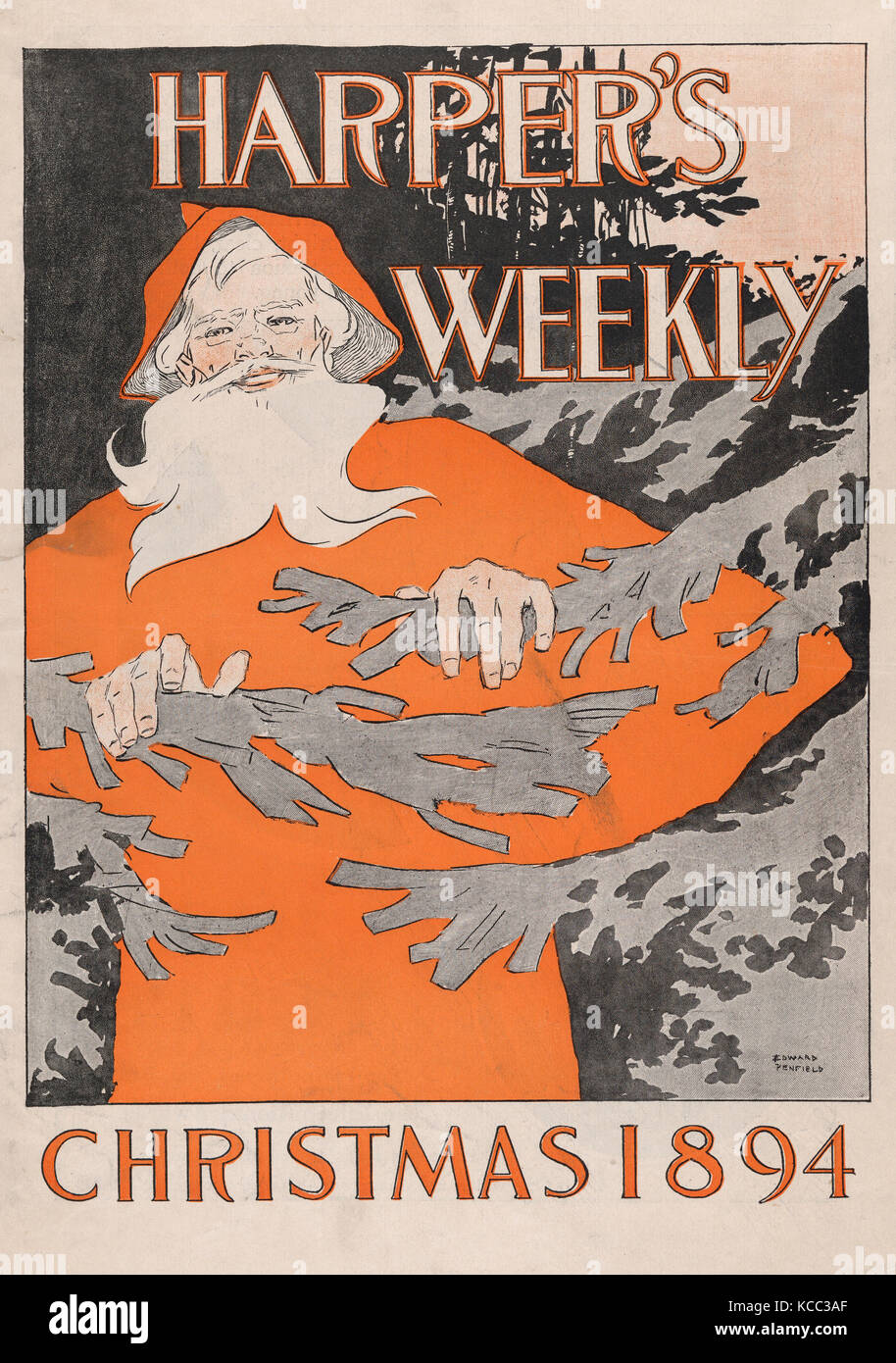 Disegni e Stampe, Stampa, Harper's: Natale, editore, artista, Harper e fratelli, editori, Edward Penfield, American Foto Stock