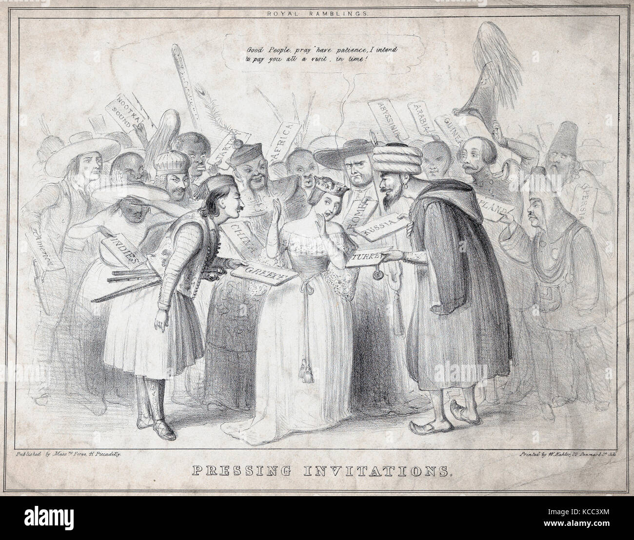 Premendo inviti, Queen Victoria, britannico, Londra 1819-1901 Isle of Wight), dopo 1839 Foto Stock