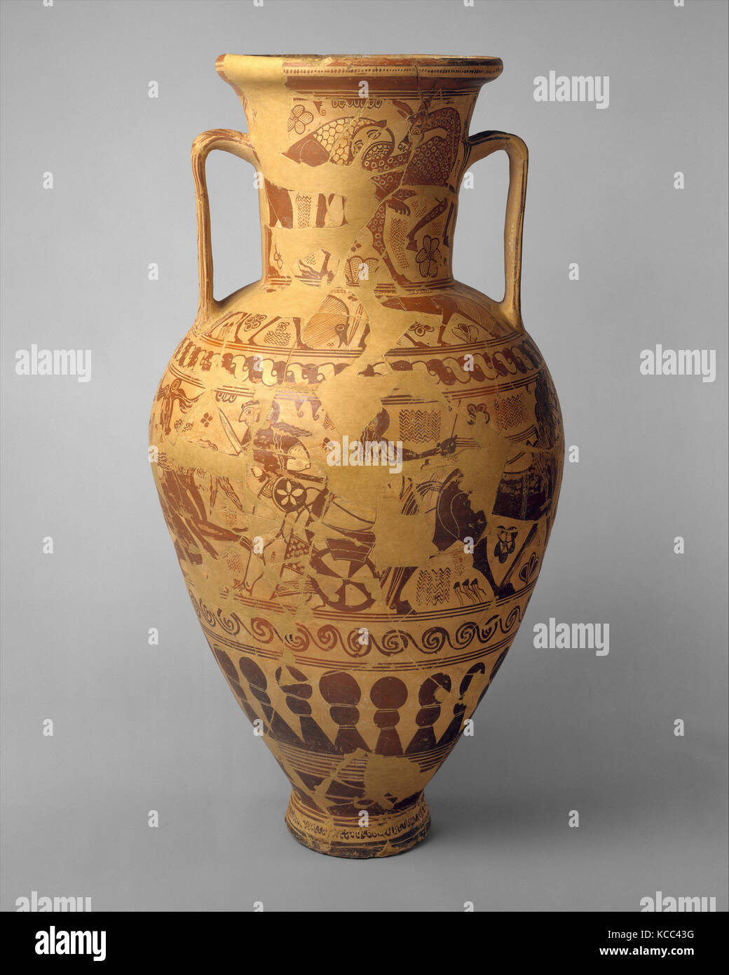 Collo di terracotta-anfora (storage jar), secondo quarto del VII secolo A.C. Foto Stock