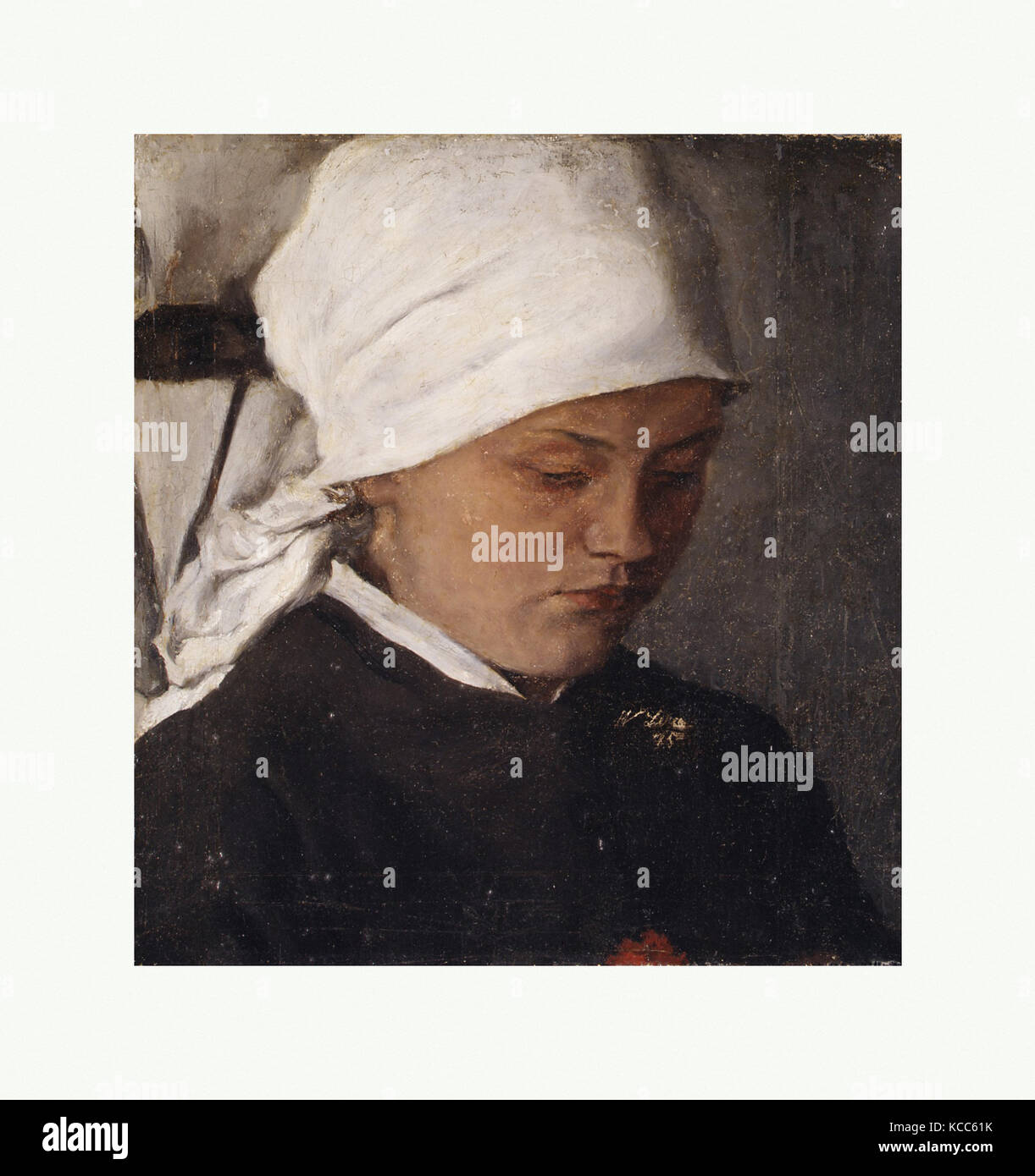 Contadina con un bianco Headcloth, Wilhelm Leibl, 1885 Foto Stock