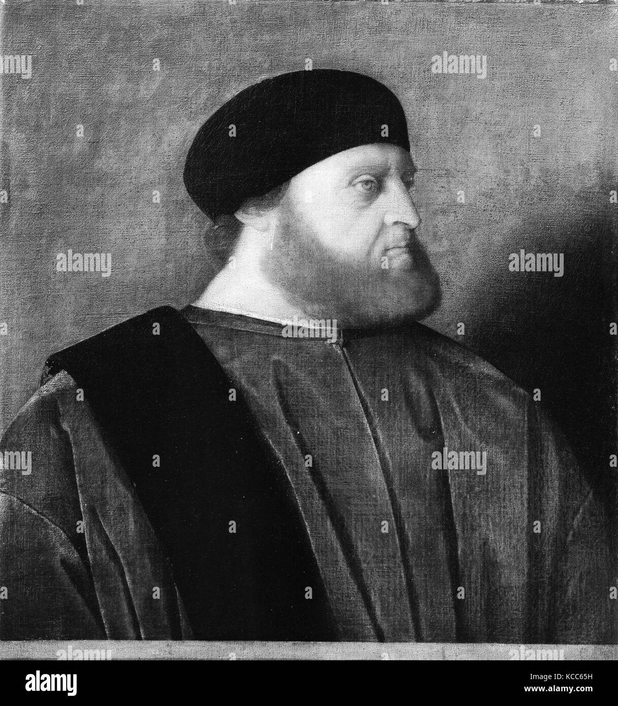 Ritratto di un senatore veneziano, ca. 1525, olio su tela, 27 1/4 x 24 in. (69,2 x 61 cm), dipinti, Catena (Vincenzo di Biagio Foto Stock Ritratto di un senatore veneziano, ca. 1525, olio su tela, 27 1/4 x 24 in. (69,2 x 61 cm), dipinti, Catena (Vincenzo di Biagio Foto Stock