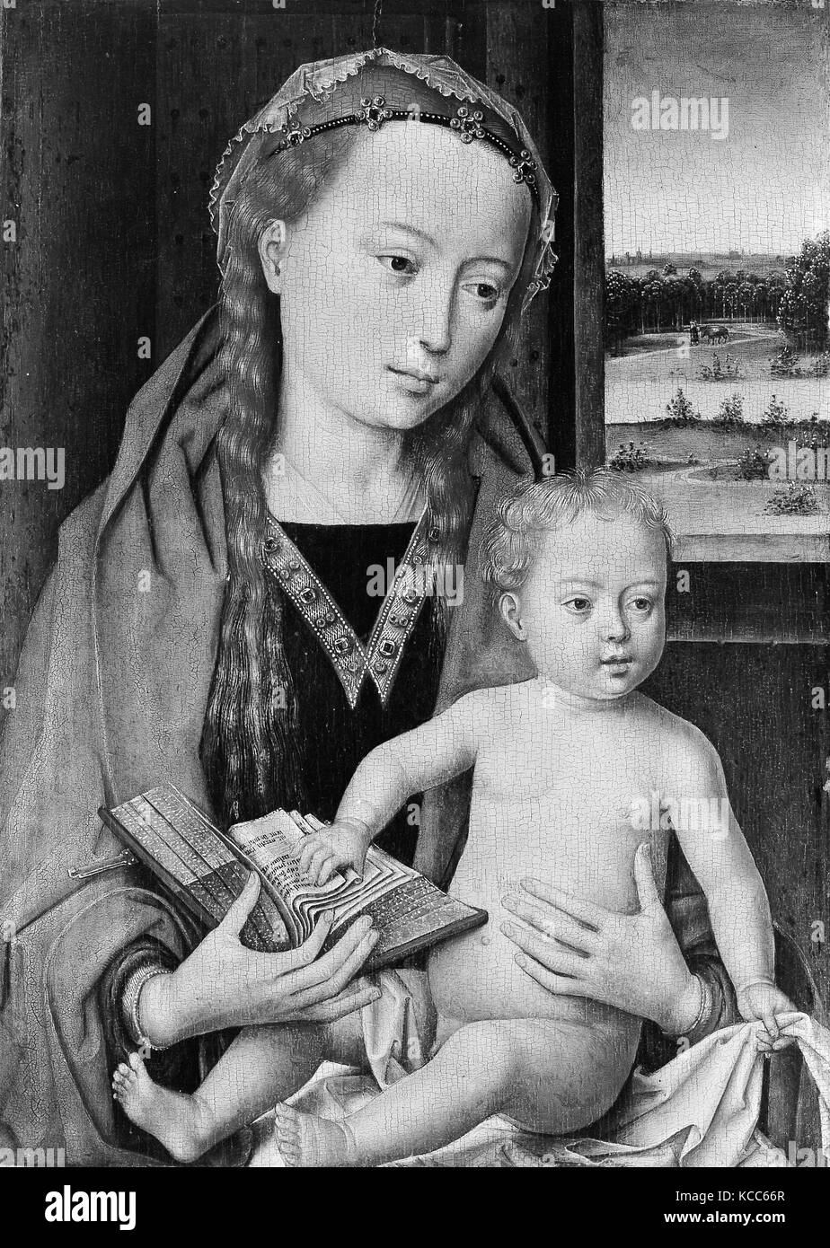 Madonna e Bambino, olio su legno, complessivamente 14 1/8 x 10 1/4 in. (35,9 x 26 cm); superficie dipinta 13 3/8 x 9 1/2 in. (34 x 24,1 cm Foto Stock
