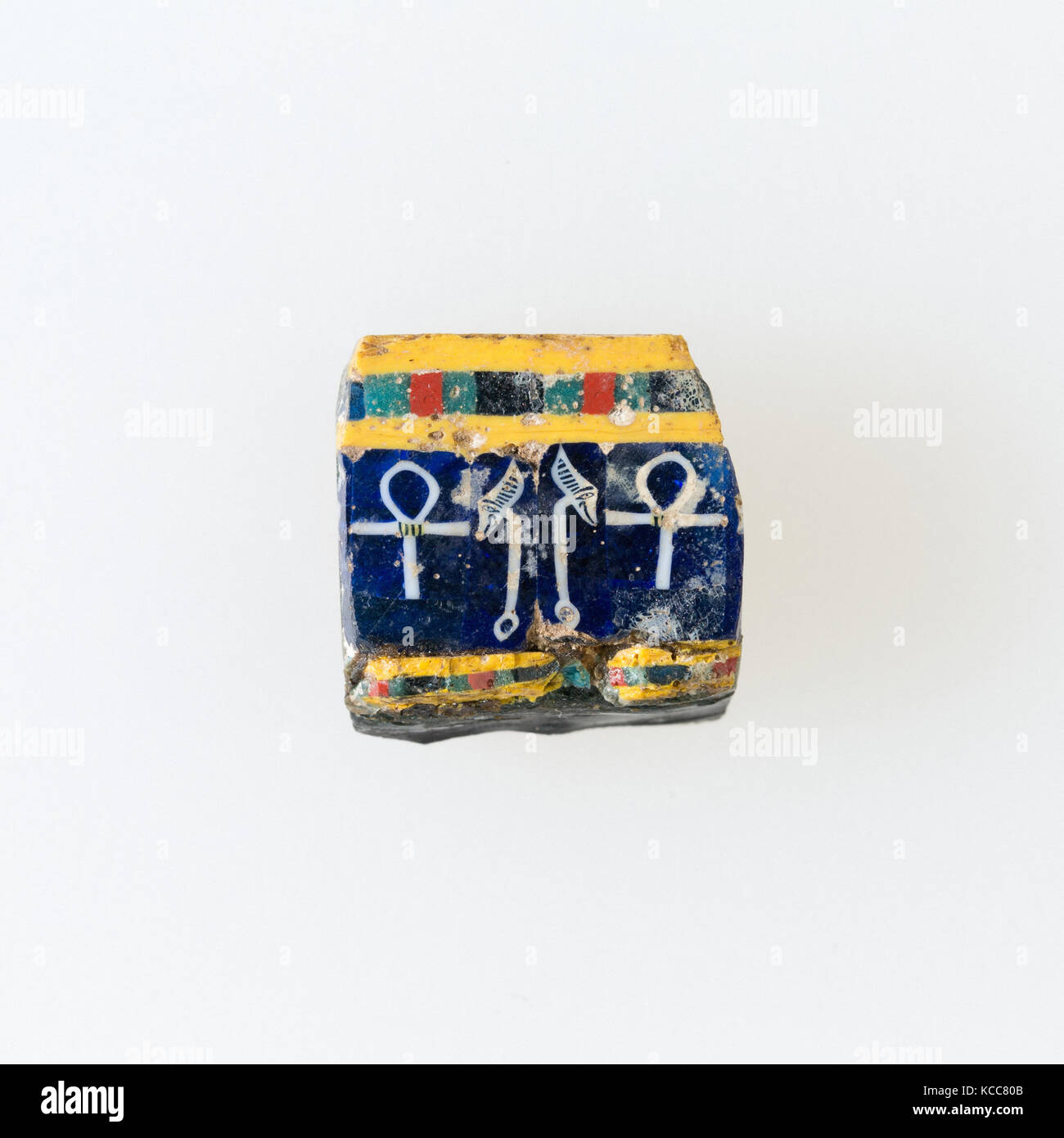 Frammento di intarsio, ankh e fu scepters, 100 BC-100 DC Foto Stock