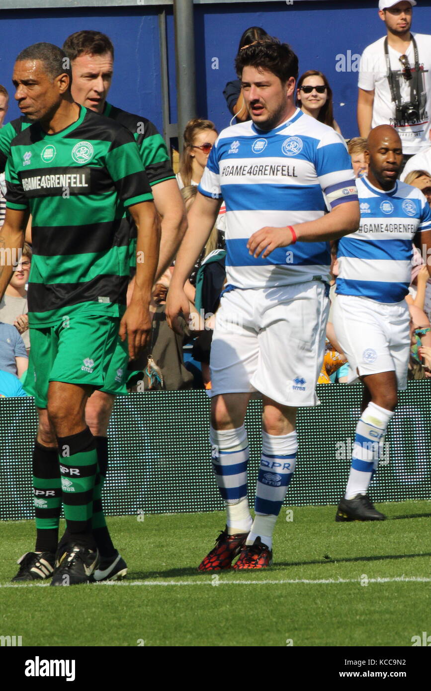 Game4Grenfell - partita di calcio di beneficenza al Loftus Road Stadium, South Africa Road, Londra con: Marcus Mumford dove: Londra, Regno Unito quando: 2 settembre 2017 credito: WENN.com Foto Stock