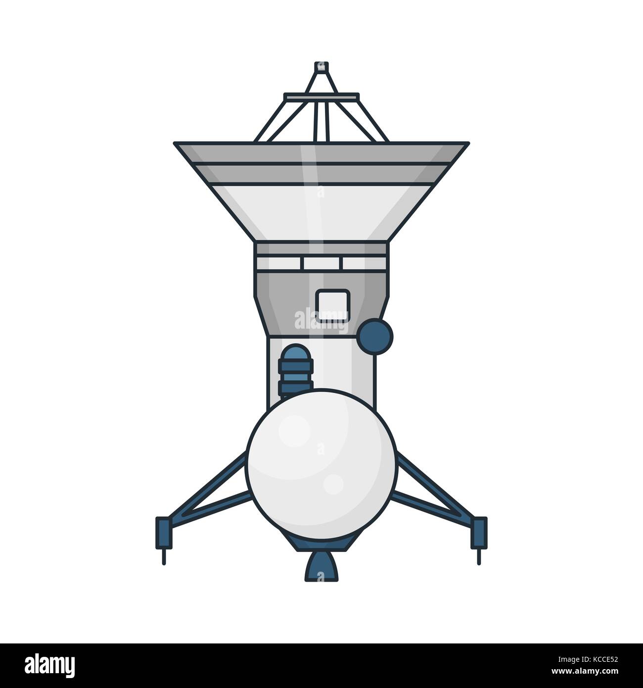 Illustrazione vettoriale di una stazione spaziale su sfondo bianco. spazio argomento. Illustrazione Vettoriale