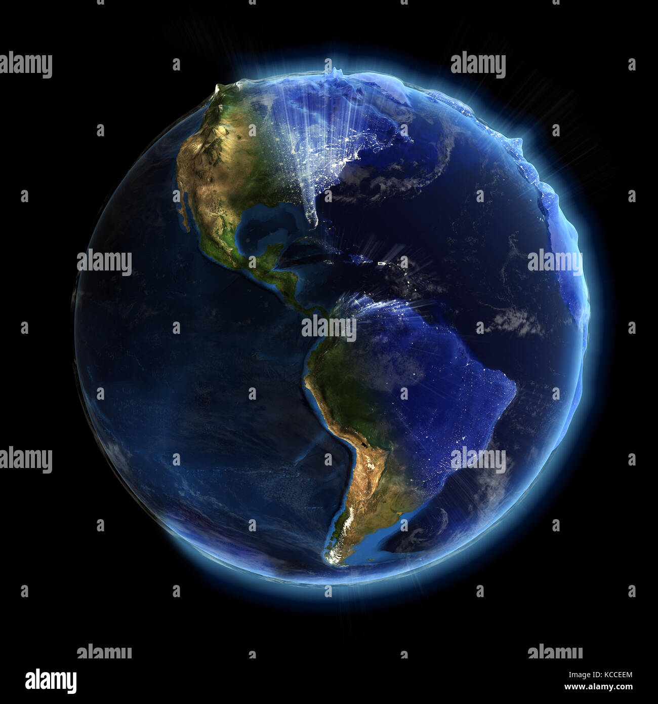 Massa reale di giorno e di notte il rendering 3D Foto Stock