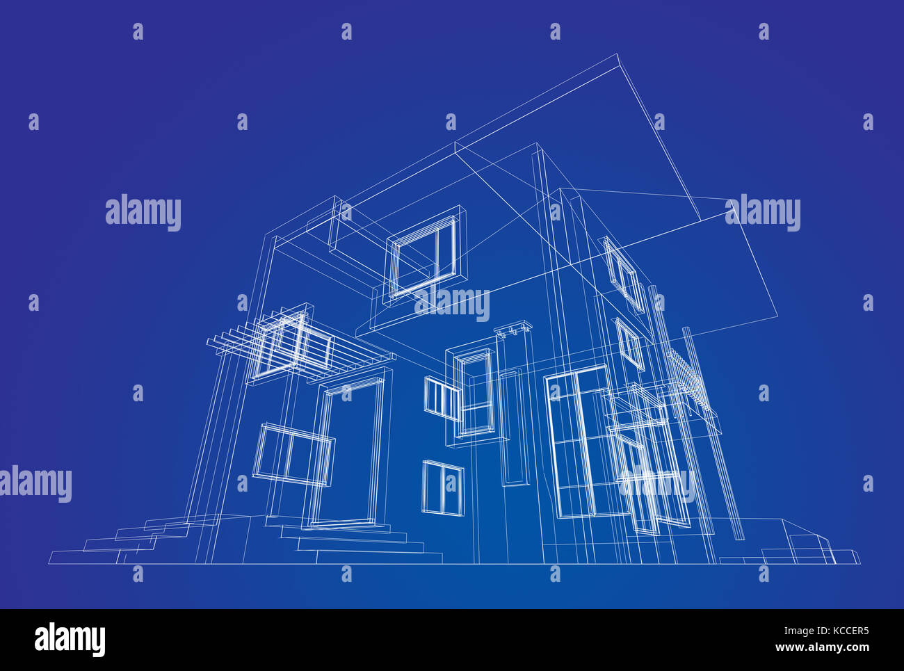 Struttura di costruzione 3d rendering costruzione Foto Stock