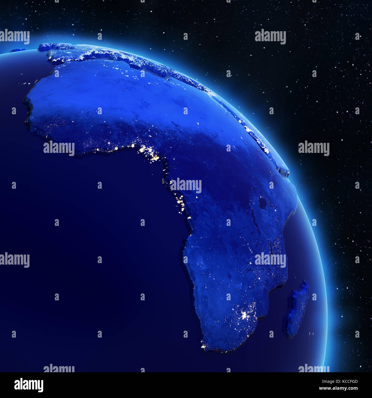 Africa 3d rendering planet Foto Stock