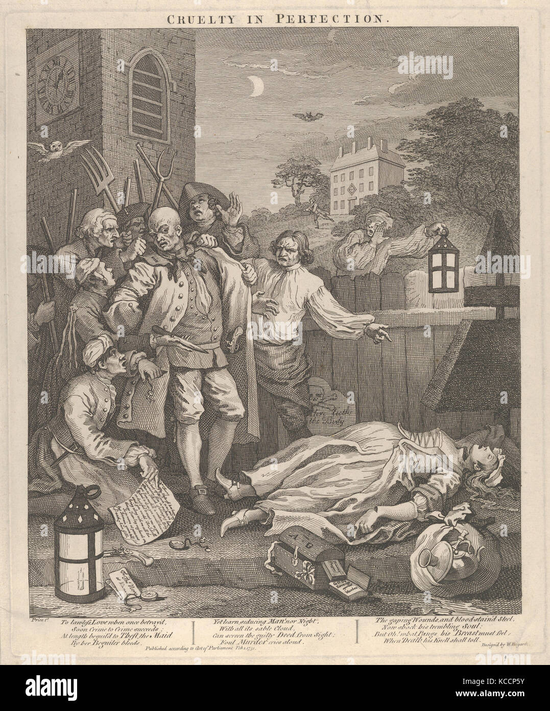 La crudeltà in perfezione (i quattro stadi della crudeltà), William Hogarth, 1 febbraio 1751 Foto Stock