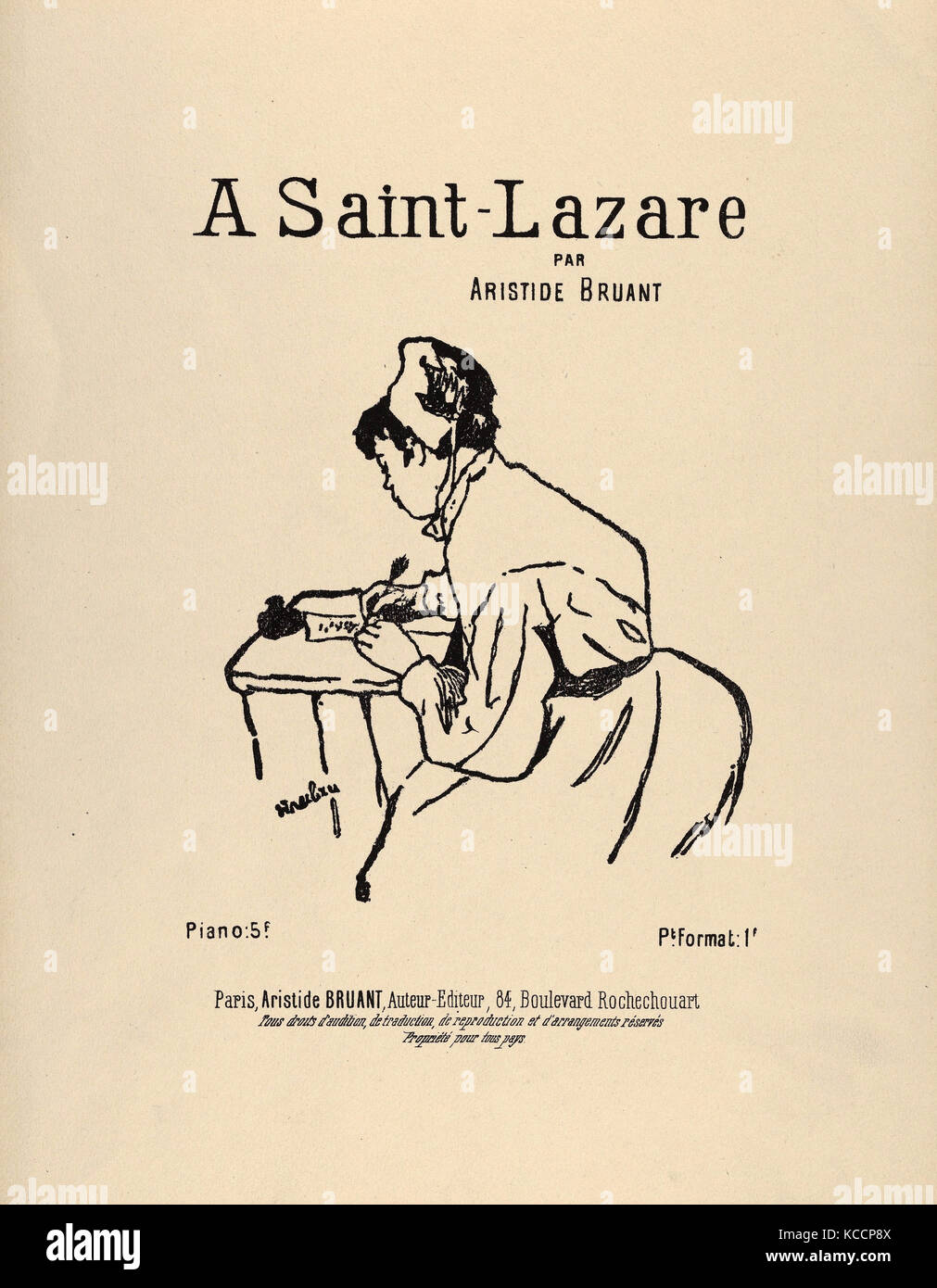 Disegni e Stampe, stampare un Saint-Lazare par Aristide Bruant, artista, Henri de Toulouse-Lautrec, Francese, Albi 1864-1901 Foto Stock