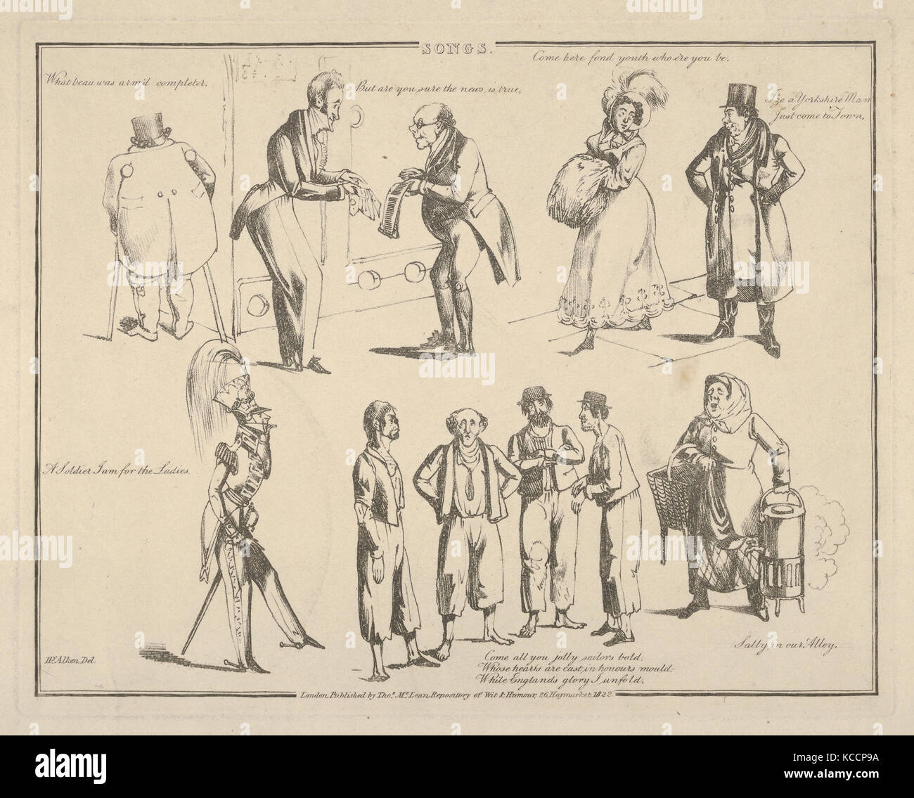 Brani: "Cosa beau era il braccio'd completer...', Henry Thomas Alken, 1822 Foto Stock