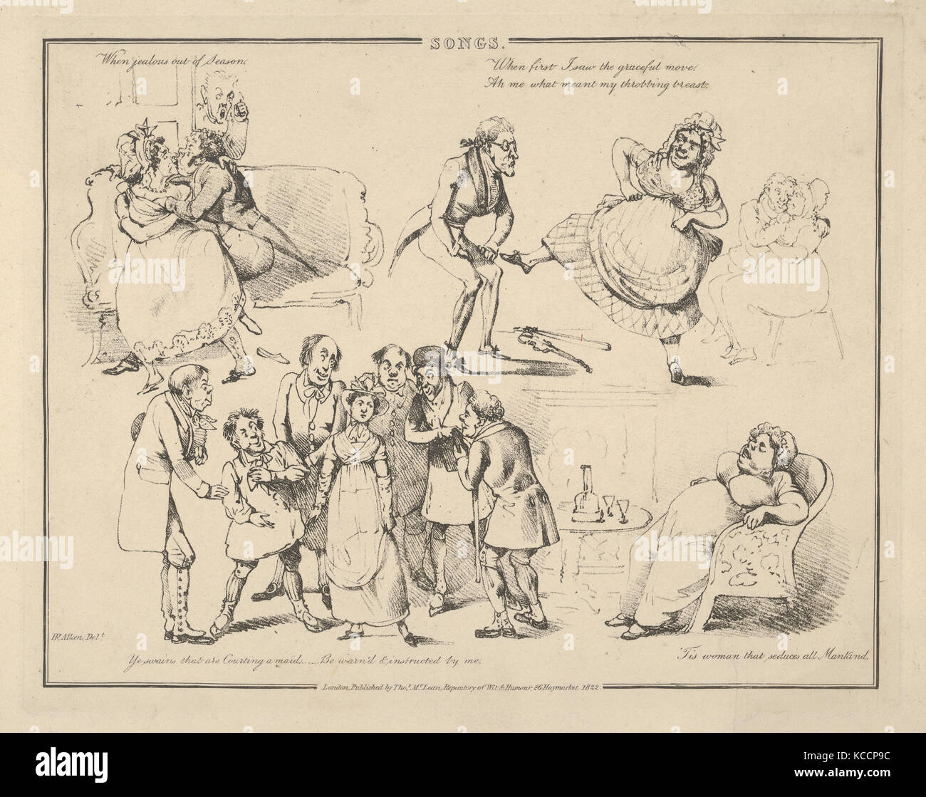 Canzoni: 'Quando geloso fuori stagione...', Henry Thomas Alken, 1822 Foto Stock