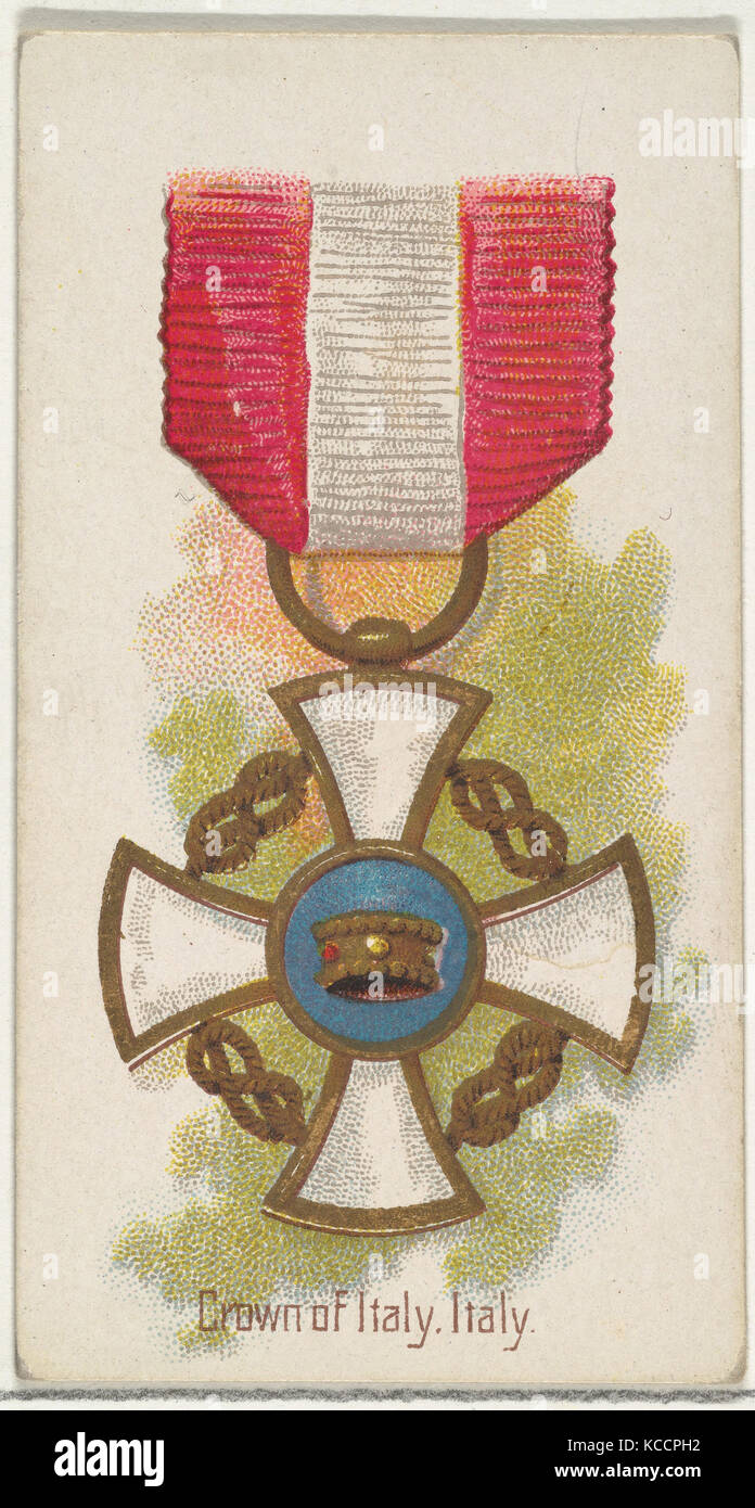 Corona di Italia, dal mondo decorazioni serie (N30) per Allen & Ginter sigarette, 1890 Foto Stock