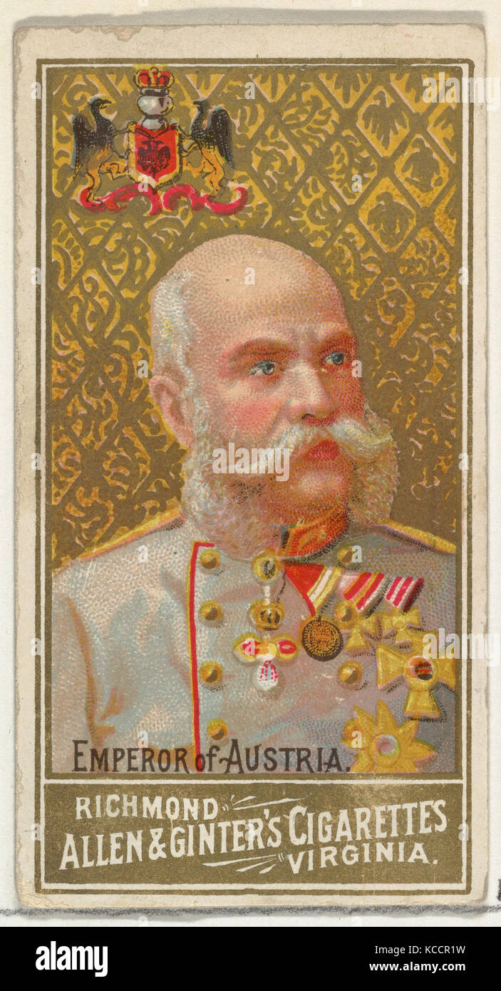 L'imperatore d'Austria, dal mondo serie sovrani (N34) per Allen & Ginter sigarette, 1889 Foto Stock