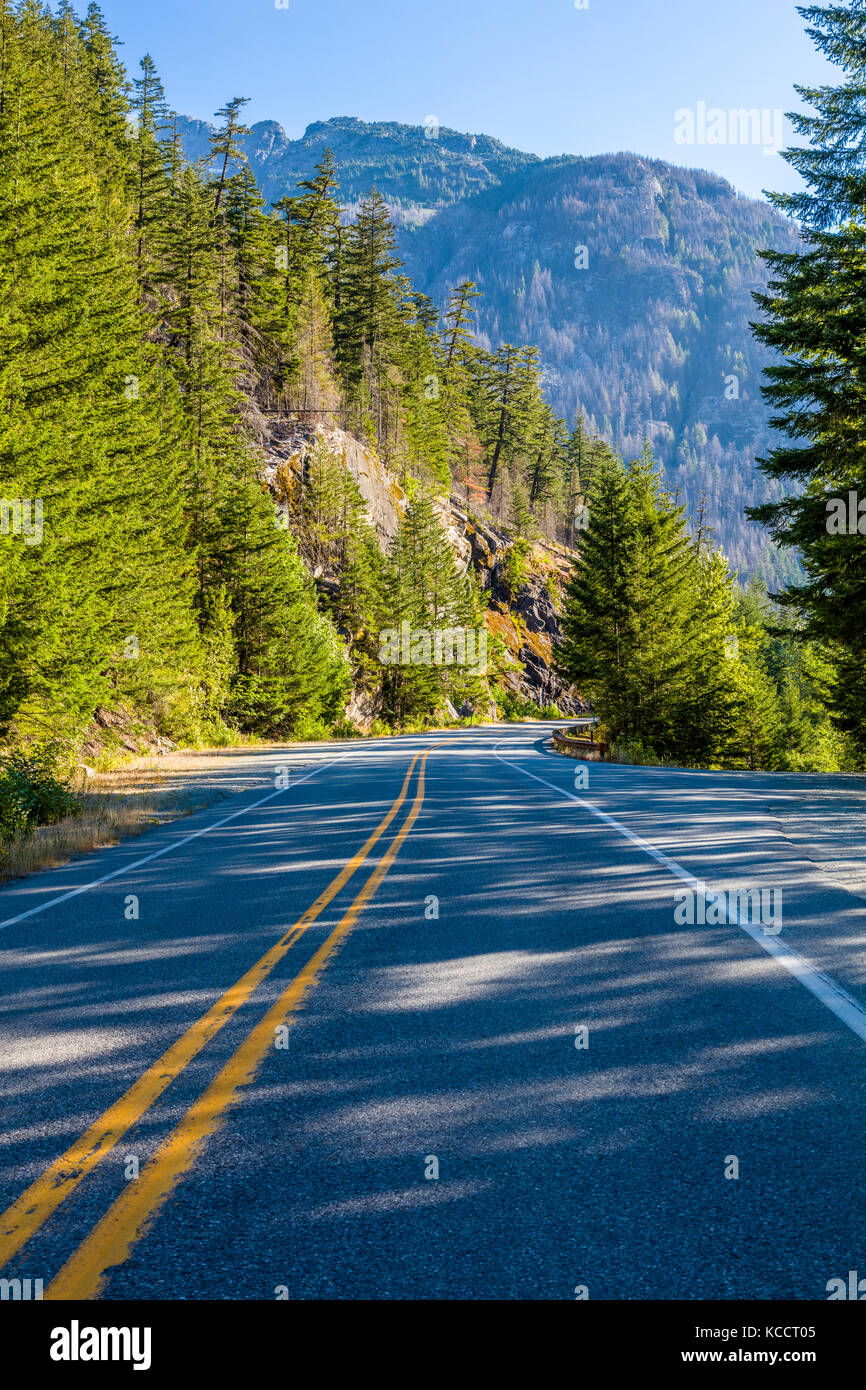 North Cascades highway route 20 nel parco nazionale delle cascate del nord nel nordovest di washignton membro Foto Stock