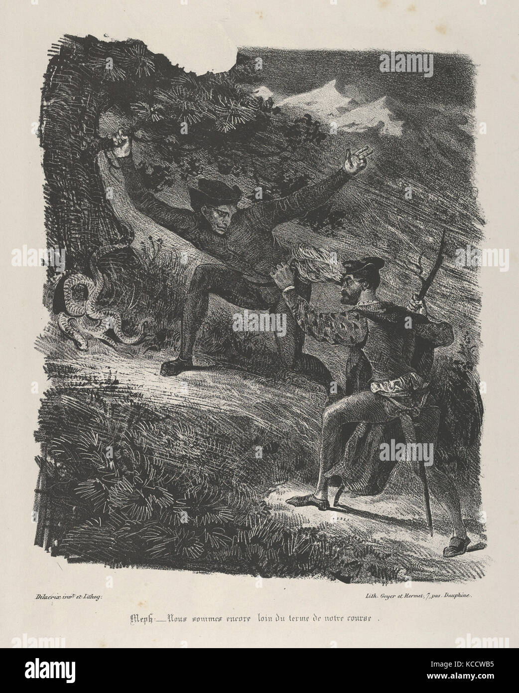 Faust e Mephistopheles Hartz Montagne (Goethe, Faust), Eugène Delacroix, 1825-27 Foto Stock