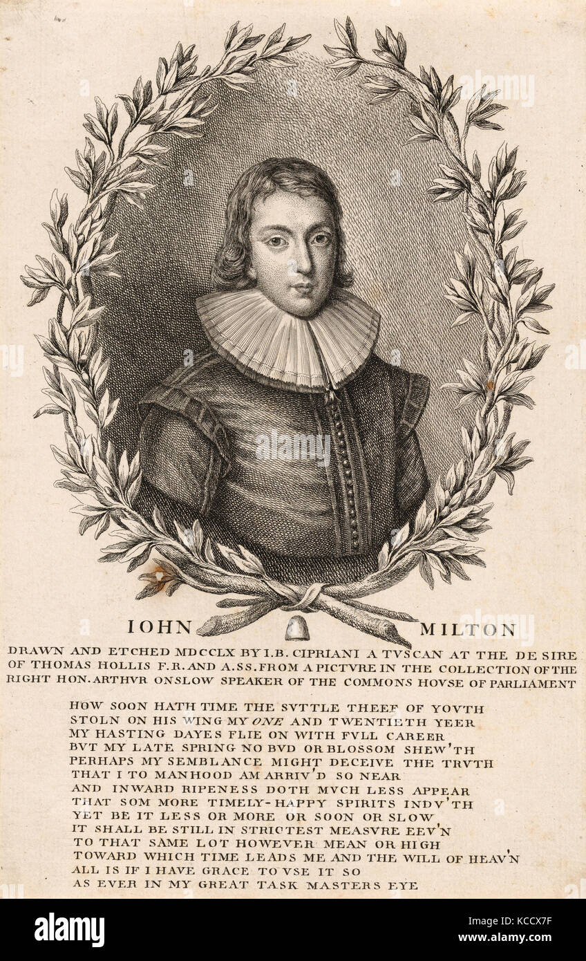 Disegni e Stampe, Stampa, John Milton, Autore, Sitter, artista illustra da libro, associate, John Toland Foto Stock