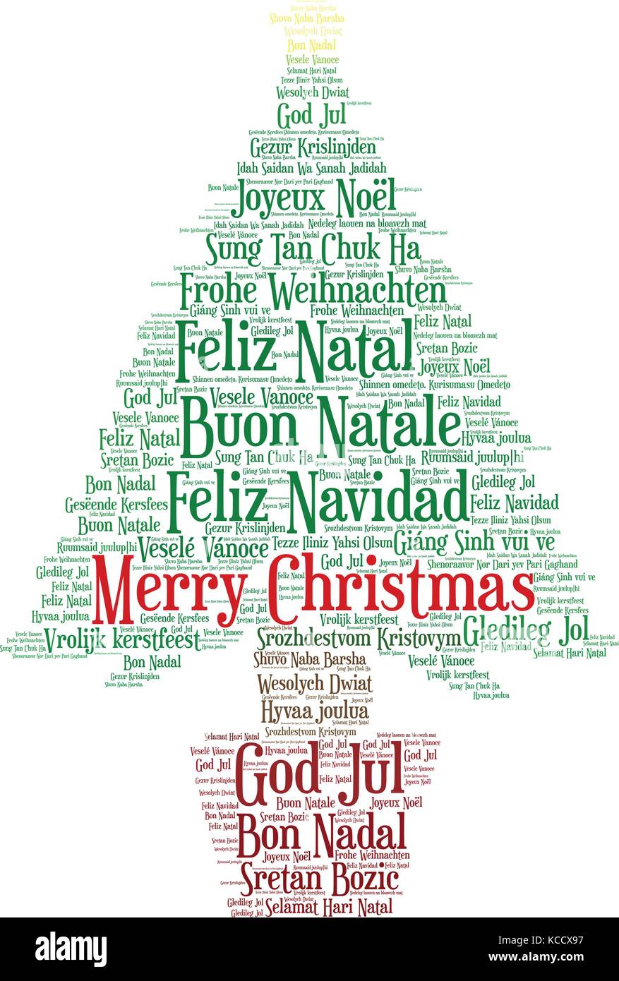 Buon Natale In Tutte Le Lingue.Parole Cloud Buon Natale In Tutte Le Lingue Del Mondo Realizzati Con Albero Di Natale Forma E Tag Immagine E Vettoriale Alamy